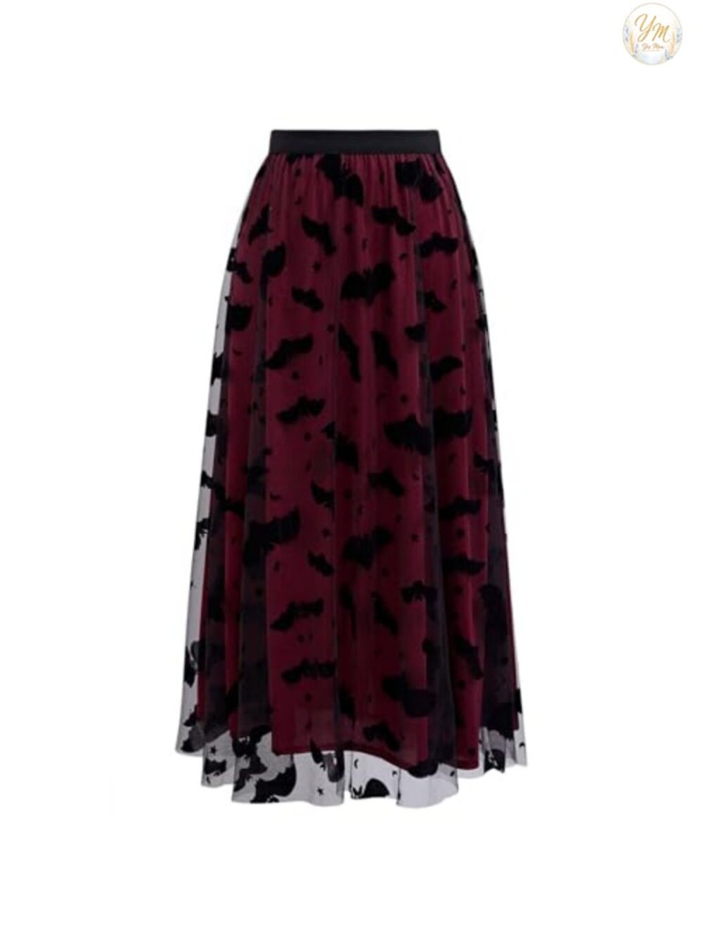 Women's Velvet Bats Tulle Tutu Skirt Halloween Party Midi Skirt